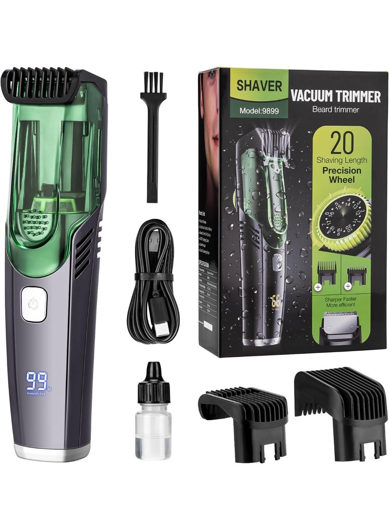 BlueFire Suction Pro Vacuum Trimmer for Men - Dual Motor IPX6 Waterproof Cordless Grooming Kit with Hair Suction, 20-Length Settings, Digital Display & 90 Min Runtime - Image 1