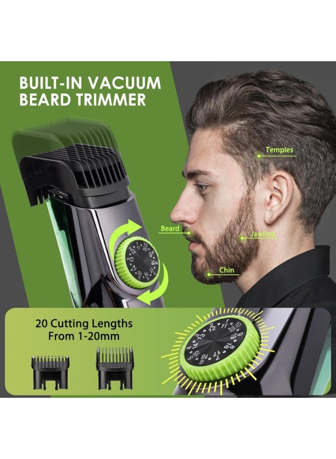 BlueFire Suction Pro Vacuum Trimmer for Men - Dual Motor IPX6 Waterproof Cordless Grooming Kit with Hair Suction, 20-Length Settings, Digital Display & 90 Min Runtime - Image 4