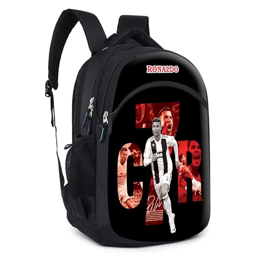 Ronaldo 18-Inch Unisex Laptop Backpack Printed Travel, School, College & Office Multi-Utility Daypack with Printed Design - Image 2