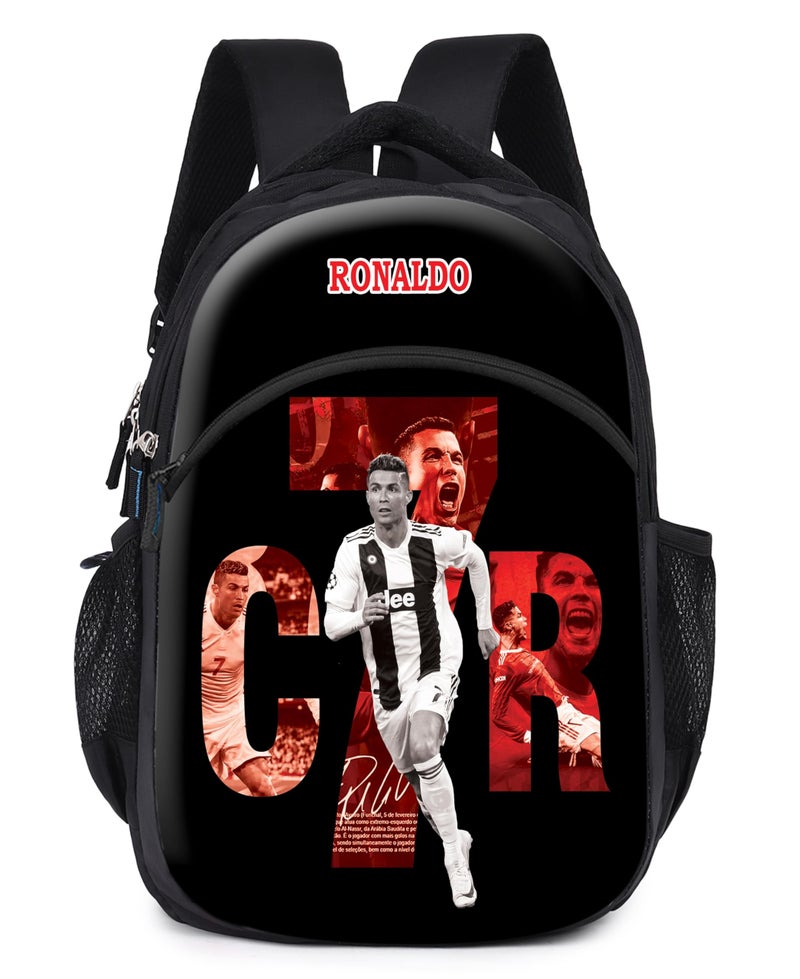 Ronaldo 18-Inch Unisex Laptop Backpack Printed Travel, School, College & Office Multi-Utility Daypack with Printed Design - Image 1