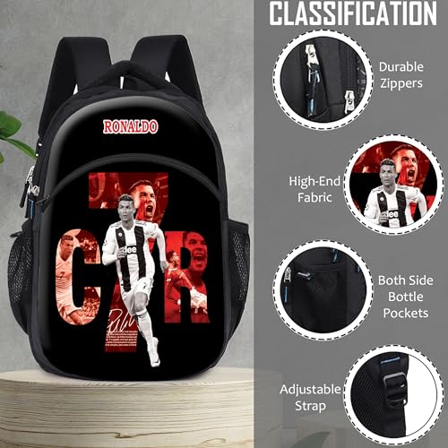 Ronaldo 18-Inch Unisex Laptop Backpack Printed Travel, School, College & Office Multi-Utility Daypack with Printed Design - Image 4