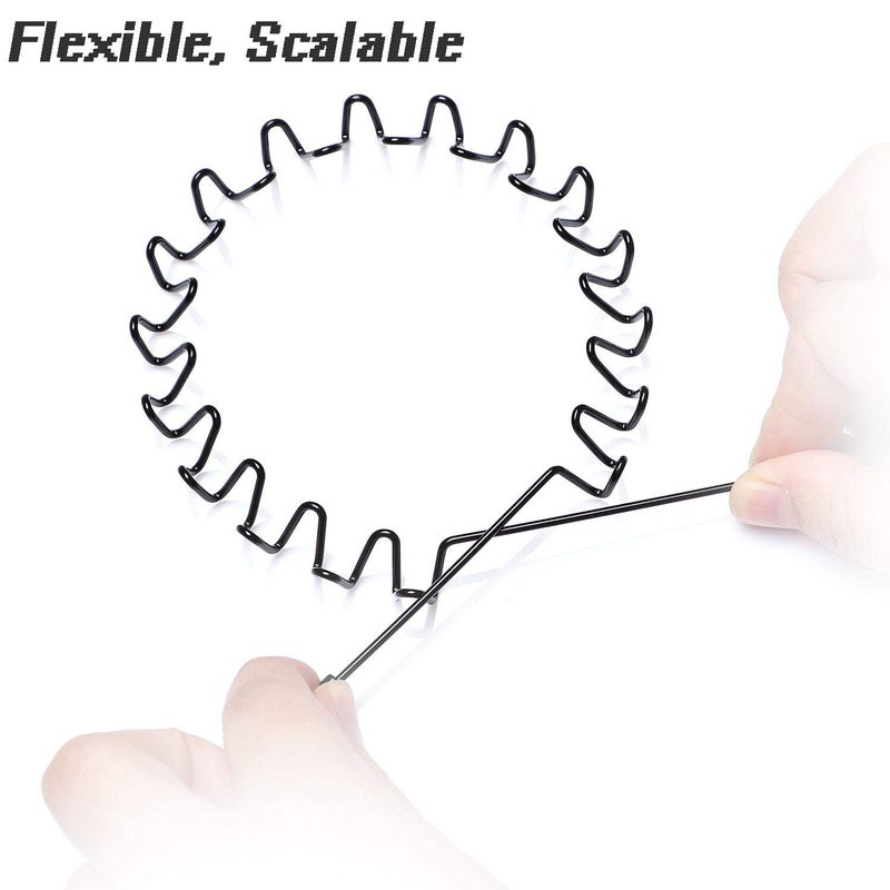 WantGor Metal Headbands, 2 Pack Fashion Unisex Black Hairband Spring Wave Non Slip Sports Headwear Hair Hoop Hair Accessories (2 Pack) - Image 4