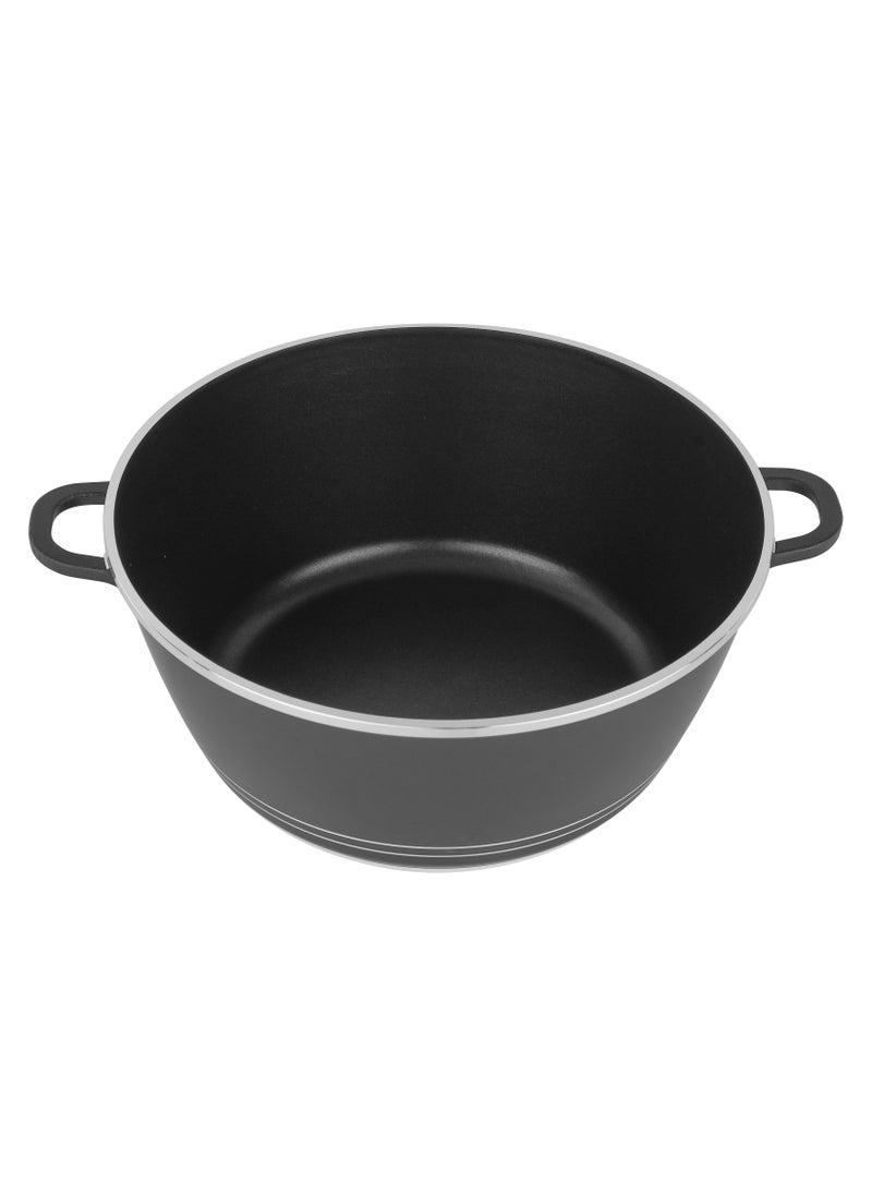 DELCASA Delcasa 40 cm Die Cast Casserole DC3205 Non Stick Aluminum Cookware with Non-Stick Coating, Compatible with Hot Plate, Halogen, Gas Cooktops/ with Tempered Glass Lid  - Image 5