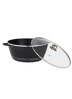 DELCASA Delcasa 40 cm Die Cast Casserole DC3205 Non Stick Aluminum Cookware with Non-Stick Coating, Compatible with Hot Plate, Halogen, Gas Cooktops/ with Tempered Glass Lid  - Image 4