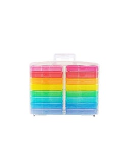 SYOSI Transparent Photo Case 4" x 6" Photo Box Storage - 16 Inner Photo Keeper Photo Organizer Cases Photos Storage Containers Box for Photos (Multi-Colored)  - Image 2