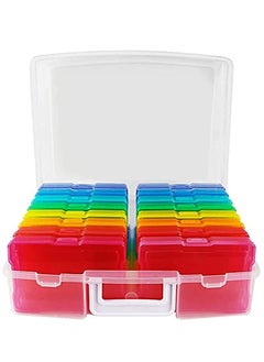 SYOSI Transparent Photo Case 4" x 6" Photo Box Storage - 16 Inner Photo Keeper Photo Organizer Cases Photos Storage Containers Box for Photos (Multi-Colored)  - Image 1