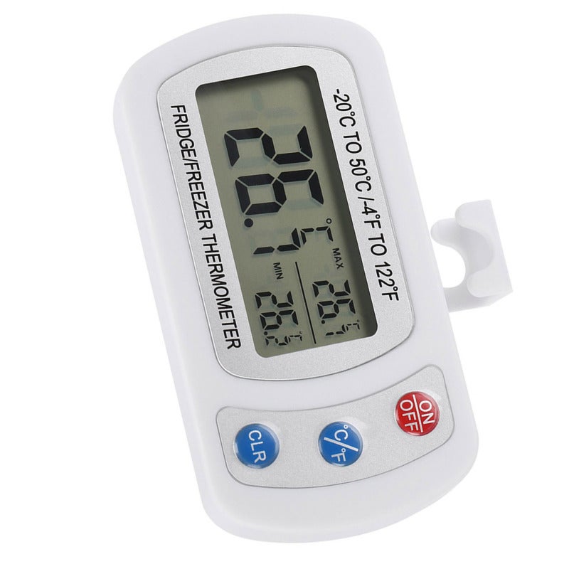 مقياس حرارة رقمي مبرد ثلاجة تجميد LCD كبير للمطبخ مع قاعدة/معلق قابل للتعديل - Image 5