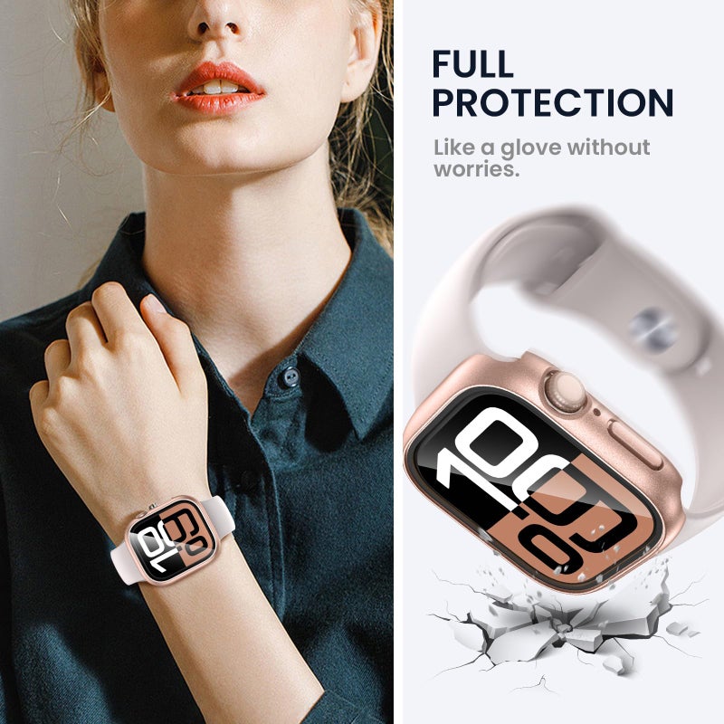 Tensea for Waterproof Apple Watch Screen Protector Case 40mm SE 3/SE 2nd Generation/SE/Series 6/5/4 Accessories, iWatch Protective PC Face Cover with Tempered Glass Film for Women Men, 40 mm - Image 5