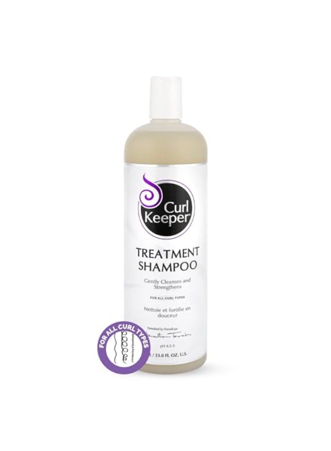 Curl Keeper Treatment Shampoo for Curly Hair 338 Fl Oz Daily Hair Shampoo Gently Cleanses Strengthens All Curl Types Rebuilds Restores Damaged Hair Water Based Sulfate Free Shampoo - Image 1