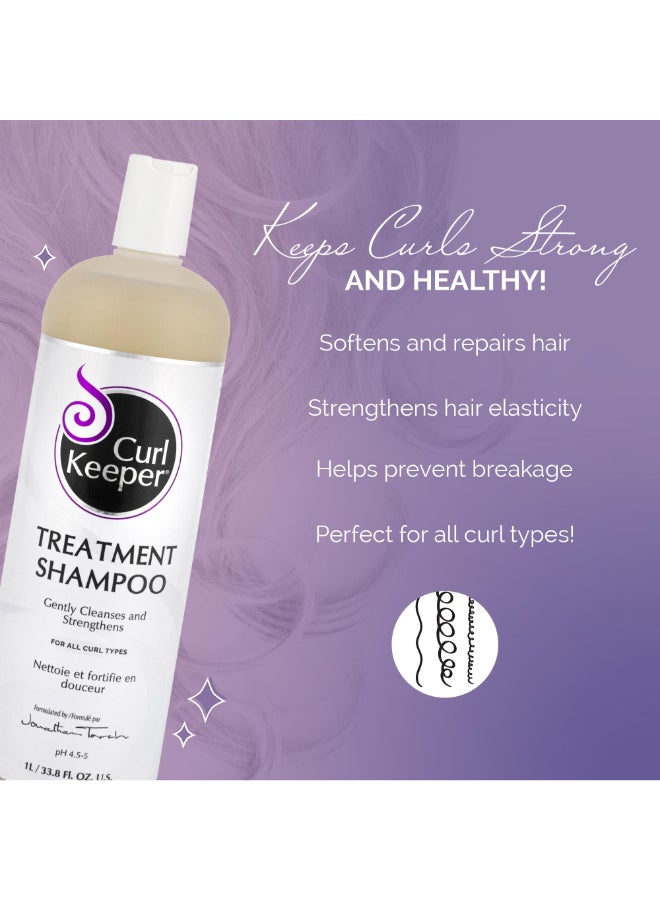 Curl Keeper Treatment Shampoo for Curly Hair 338 Fl Oz Daily Hair Shampoo Gently Cleanses Strengthens All Curl Types Rebuilds Restores Damaged Hair Water Based Sulfate Free Shampoo - Image 4
