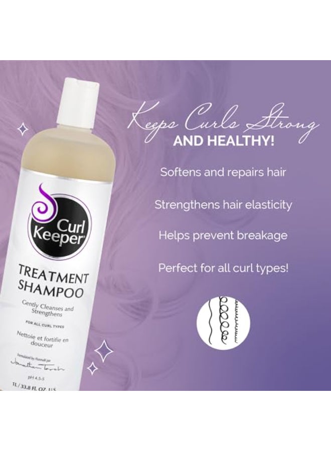 Curl Keeper Treatment Shampoo for Curly Hair 338 Fl Oz Daily Hair Shampoo Gently Cleanses Strengthens All Curl Types Rebuilds Restores Damaged Hair Water Based Sulfate Free Shampoo - Image 3