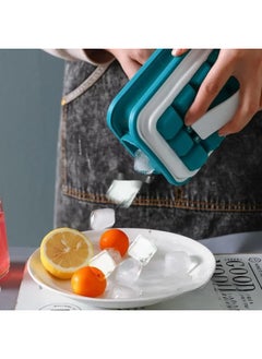 GAINTSTON Gaintston Ice Cube Tray with Lid – No-Spill, BPA-Free Silicone Mold for 18 Large Cubes – Portable, Odor-Resistant & Reusable – Sapphire Blue  - Image 1