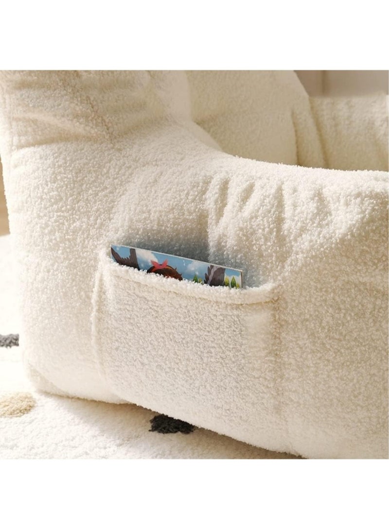Generic Bean Bag Chair for Kids - Stuffed Animal Storage Bean Bag - Children Sofa Cute Small Bean Bag Chair with Filling Fleece Floor Seat Armchair Boy Girl Bedroom Couch Kids Furniture  - Image 5