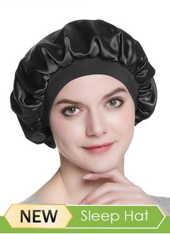 Beauenty Satin Bonnet Cap,Sleep Night Cap, Women's Reversible Satin Bonnet,Soft Double Sided Sleep Cap, Protects Natural Hair,Soft Satin Hair Bonnet for Women Girls Silk Sleeping Salon Cap Bonnet  - Image 1
