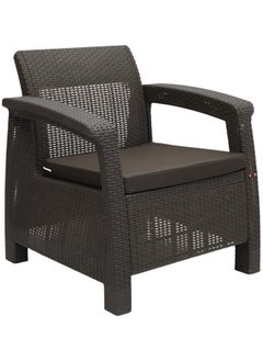 ALWASIT HOME 1 Seater Balcony Sofa with Cushion Indoor & Outdoor Furniture Patio Chair One Seater Perfect for Gardens Poolside Cafes Restaurants, Rattan Sofa Chair and Terraces Weathered Brown  - Image 4