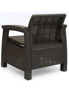 ALWASIT HOME 1 Seater Balcony Sofa with Cushion Indoor & Outdoor Furniture Patio Chair One Seater Perfect for Gardens Poolside Cafes Restaurants, Rattan Sofa Chair and Terraces Weathered Brown  - Image 5
