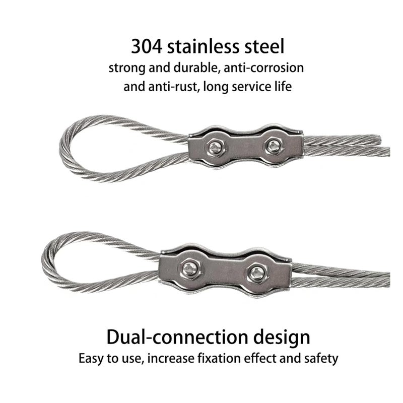 M8 Stainless Steel Waterproof Wire Rope Clamps Double Post Bolt Cable Locks 10pcs - Image 5
