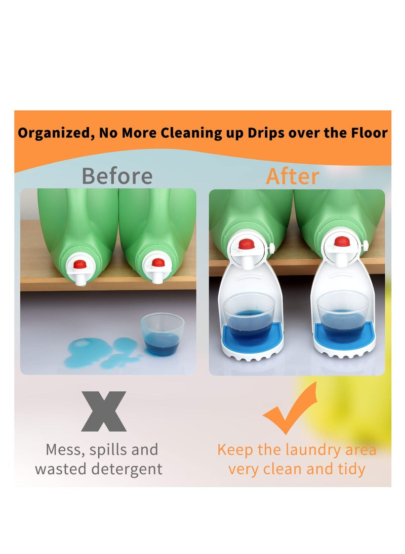 Excefore - Laundry Liquid Detergent Cup Holder, 2 Pcs Fabric Softener or Laundry Detergent Drip Catcher Soap Traycup Holder Container for Most Sized Bottles - Image 1
