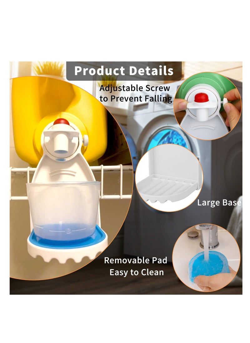 Excefore - Laundry Liquid Detergent Cup Holder, 2 Pcs Fabric Softener or Laundry Detergent Drip Catcher Soap Traycup Holder Container for Most Sized Bottles - Image 1