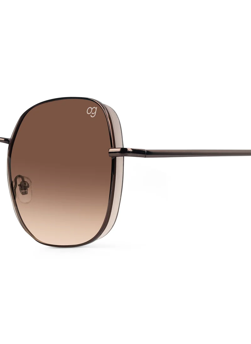 Woggles Latest & Stylish UV Protected Brown Oversized Sunglasses for Women