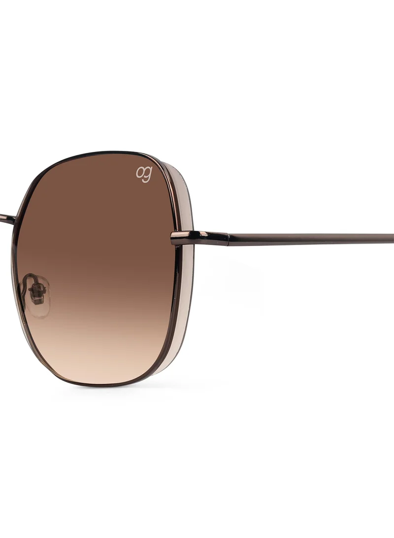 Woggles Latest & Stylish UV Protected Brown Oversized Sunglasses for Women