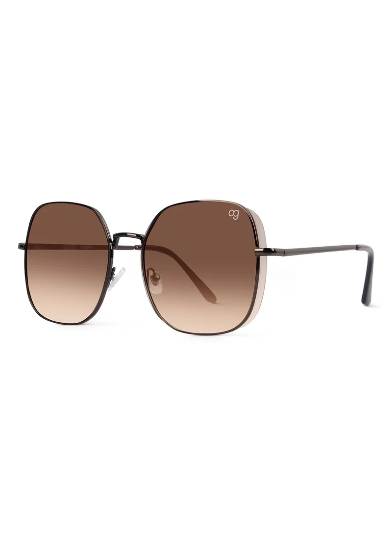Woggles Latest & Stylish UV Protected Brown Oversized Sunglasses for Women