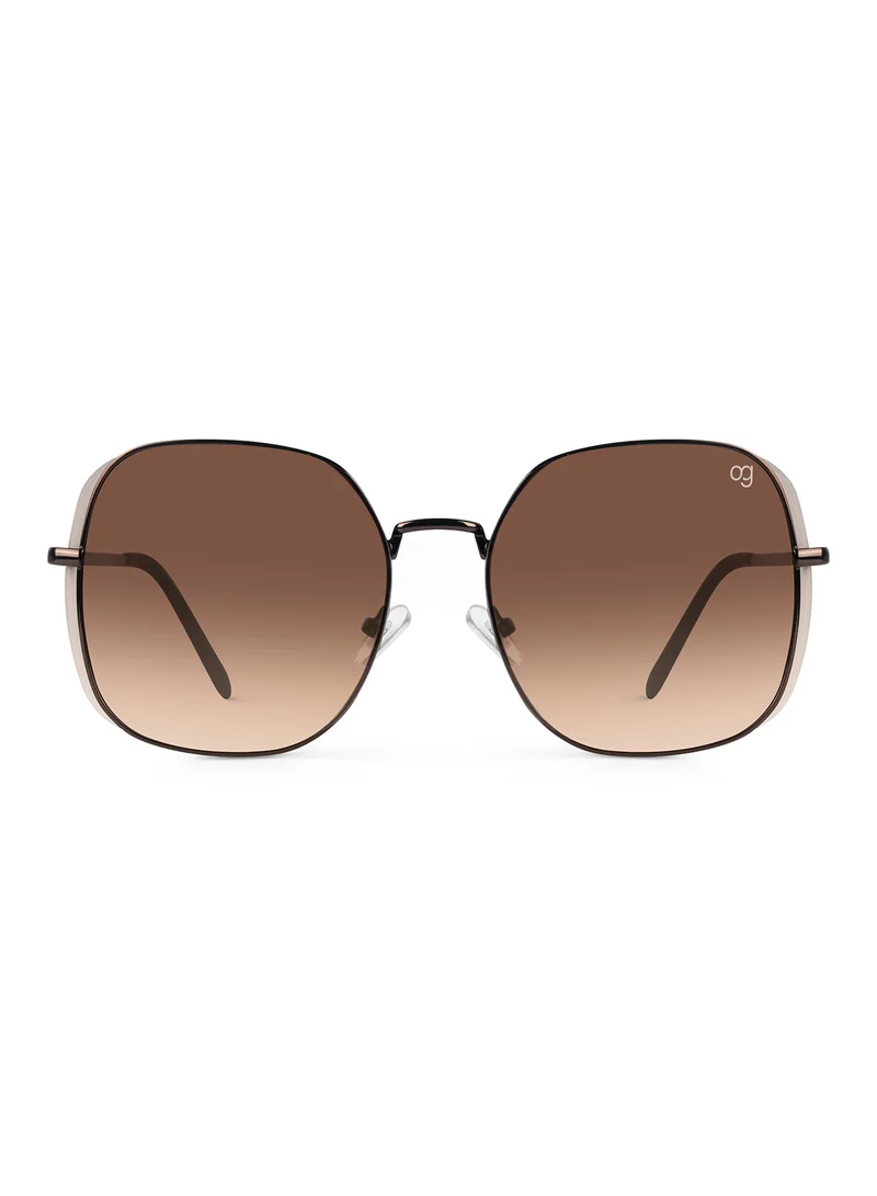 Woggles Latest & Stylish UV Protected Brown Oversized Sunglasses for Women