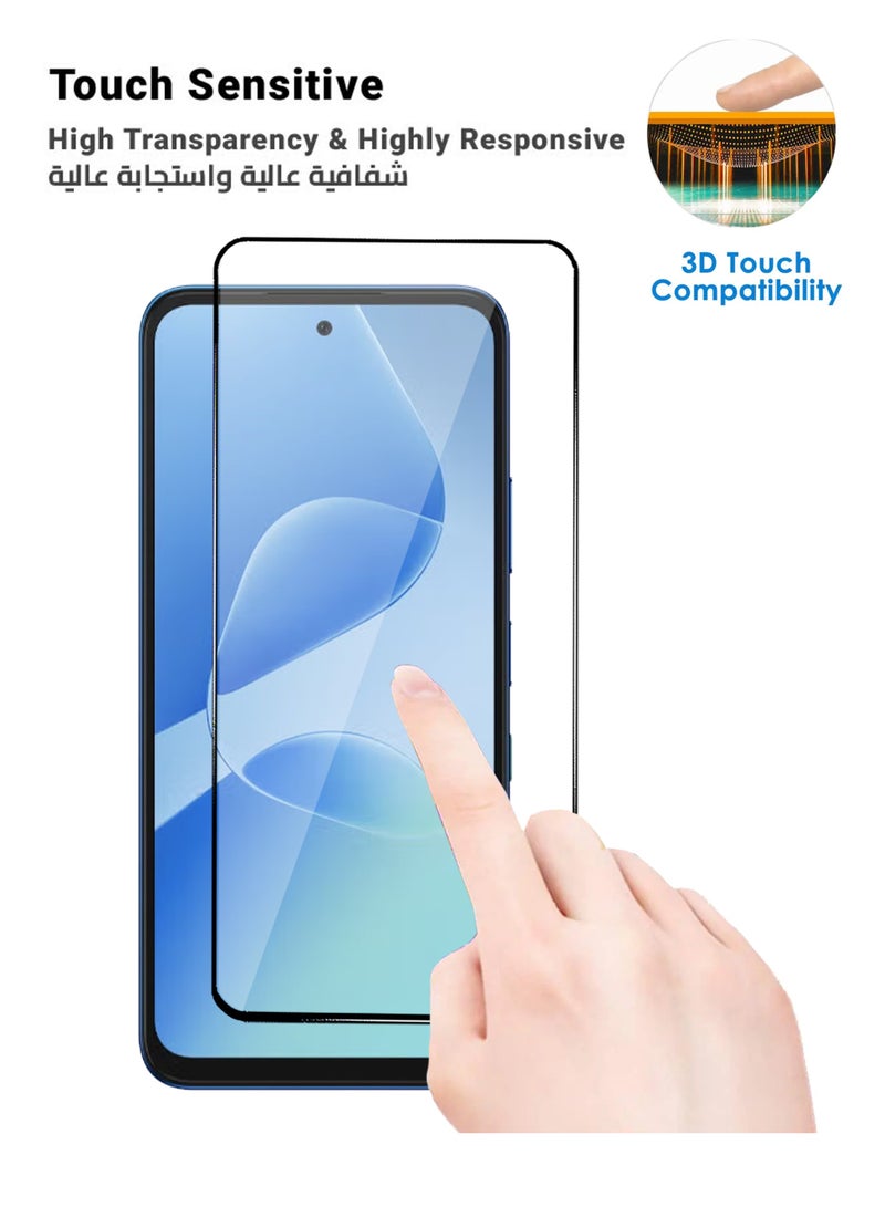 إنفينيكس Hot 60i واقي الشاشة - زجاج مقسّى فاخر للشاشة الكاملة إنفينيكس Hot 60i شفافية عالية، ملمس دقيق، مضاد للانفجار، حواف مقوسة ناعمة، سهل التركيب - Image 3