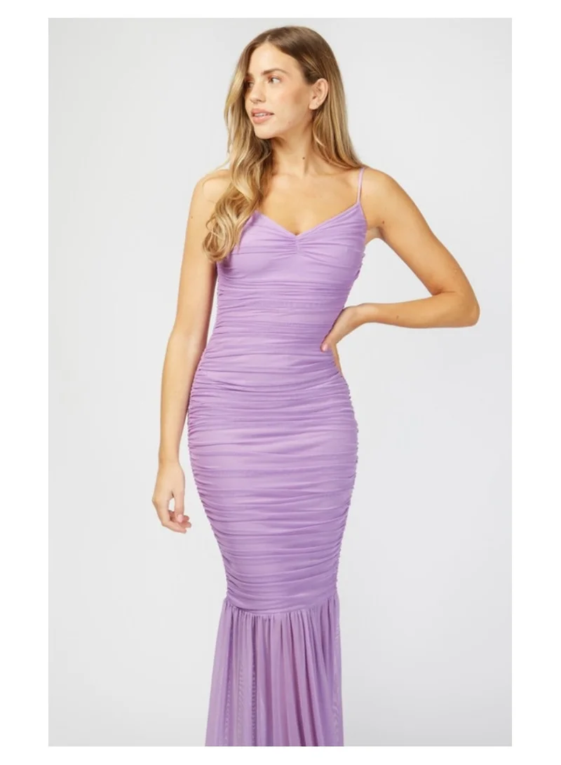 Little Mistress Little Mistress Lilac Ruched Maxi