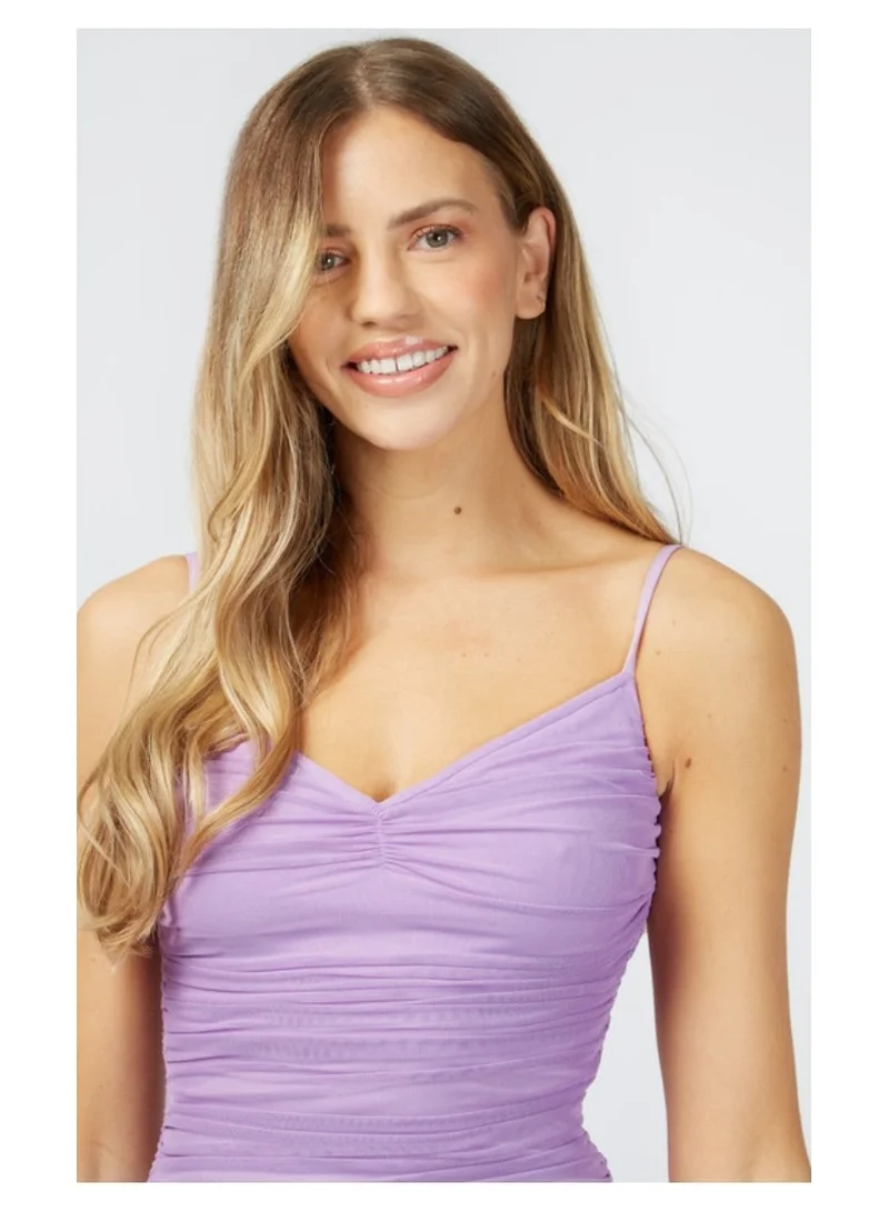Little Mistress Little Mistress Lilac Ruched Maxi