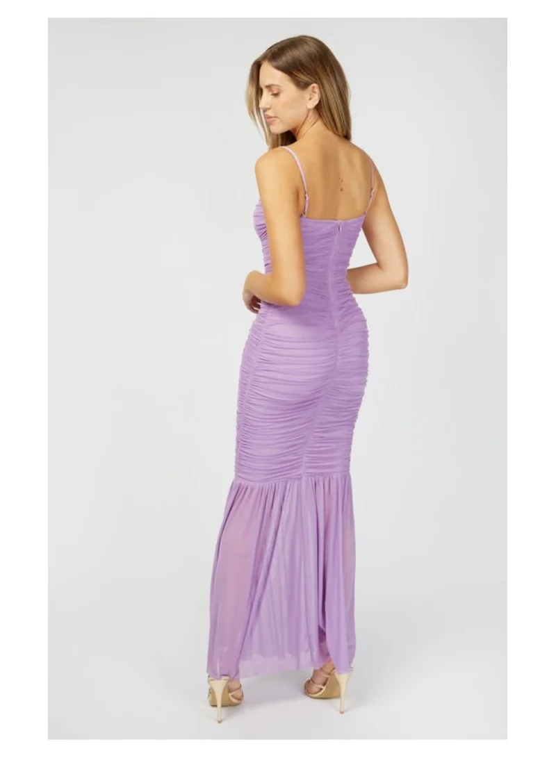 Little Mistress Little Mistress Lilac Ruched Maxi
