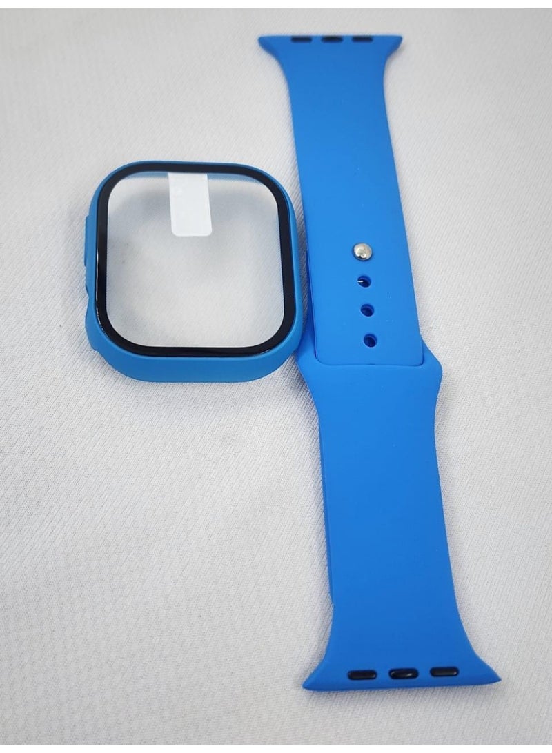 Apple Watch Series 10 & 11 Strap with Protective Case 46mm – Durable Replacement Band, Stylish Protective Cover for Men & Women, Sports & Everyday Use - Blue