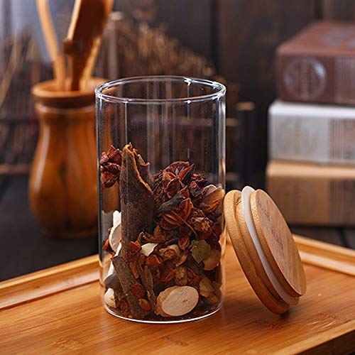 ARUZEN -Glass Food Storage Containers Set,Airtight Food Jars with Bamboo Wooden Lids - Kitchen Canisters for Sugar,Candy, Cookie, Rice and Spice Jars (Seal Bamboo lid, 1000mlx4) - Image 4