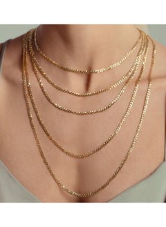 Real Gold Solid Figaro Men Chain Necklace