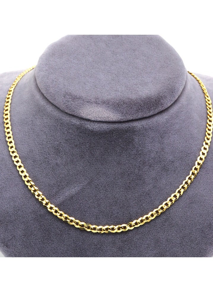 Gold Zone - Real Gold Solid Figaro Men Chain Necklace - Image 1