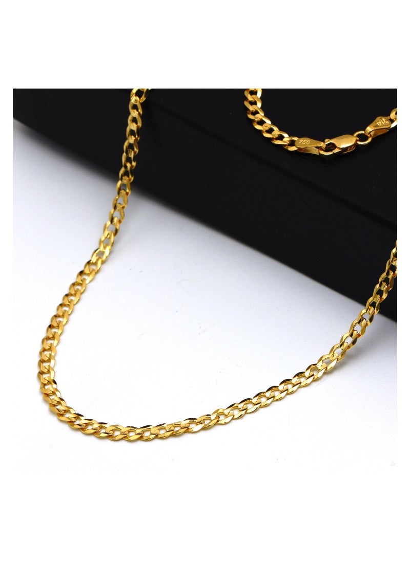 Gold Zone - Real Gold Solid Figaro Men Chain Necklace - Image 1