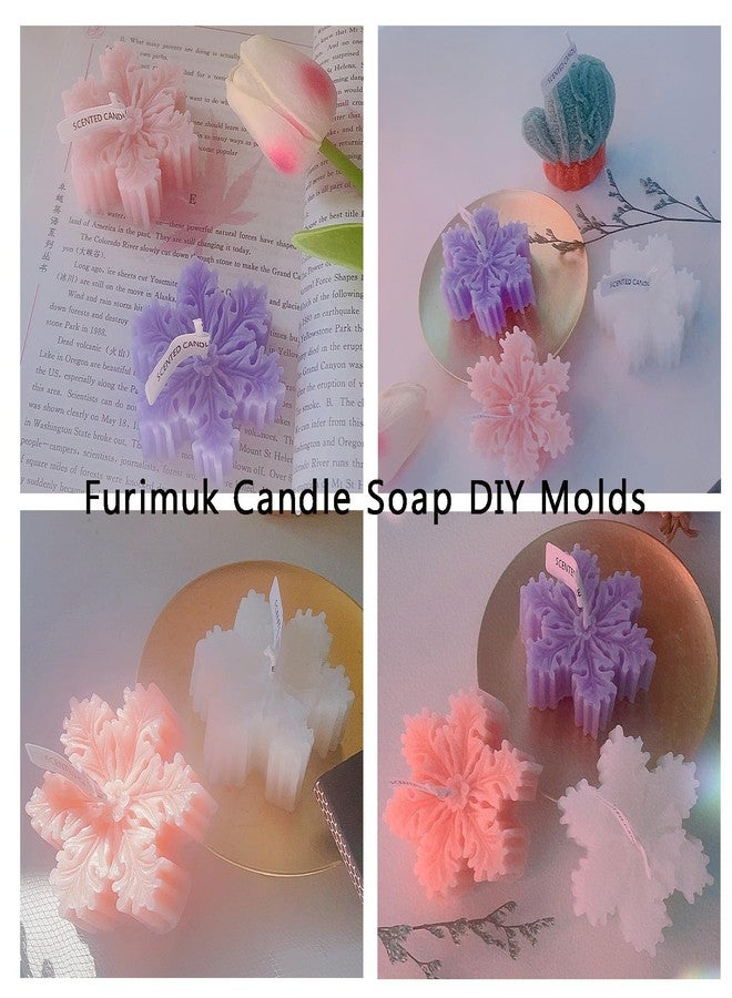 Furimuk 2 Pcs Christmas Snowflake Silicone Mold Candle Soap DIY Molds Christmas Baking Tray Cake Candy Chocolate Making Tools - Image 3