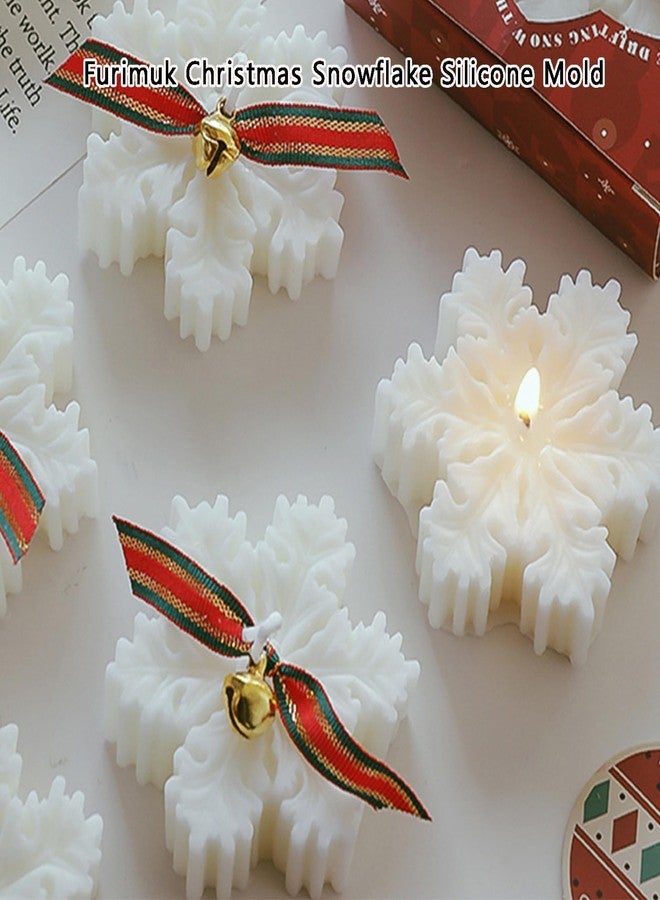 Furimuk 2 Pcs Christmas Snowflake Silicone Mold Candle Soap DIY Molds Christmas Baking Tray Cake Candy Chocolate Making Tools - Image 4