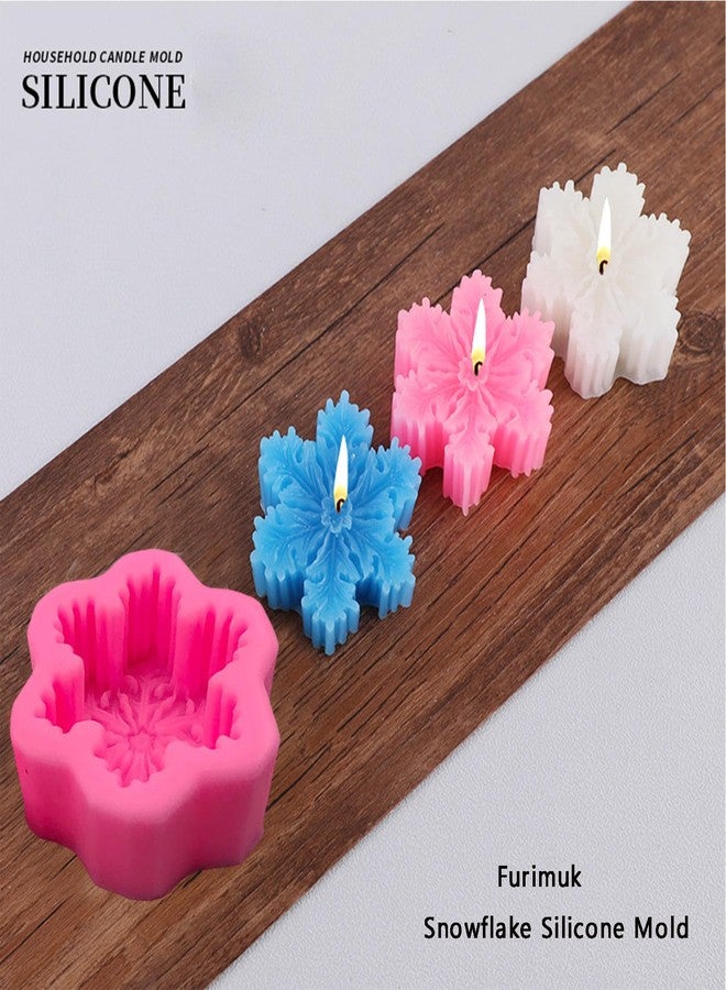 Furimuk 2 Pcs Christmas Snowflake Silicone Mold Candle Soap DIY Molds Christmas Baking Tray Cake Candy Chocolate Making Tools - Image 2