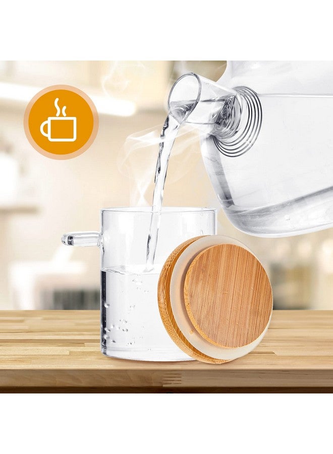 Tessco Set of 12 Spice Jars Airtight Glass Jars with Bamboo Lids and Wood Spoons 6 oz Clear Glass Canisters Spice Containers Sugar Container for Kitchen Food Storage Organization Beans Tea Nuts - Image 5