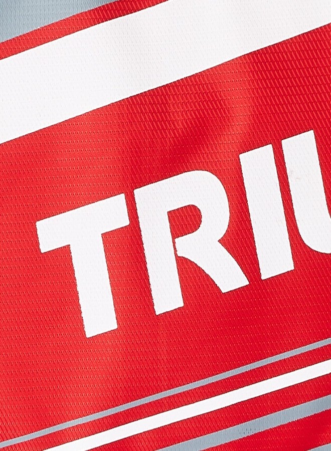 ترايامف مضرب تنس الريشة Triumph Velocity Graphite خفيف الوزن مع أوتار، وحقيبة Cosmic-3R أحادية الحجرة، باللونين الأحمر والرمادي. - Image 4