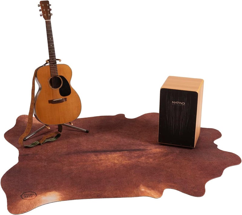 DRUM N BASE DRUMnBASE Vegan Cow Stage/Drum Rug, Non Slip Waterproof Rug for Stage or Studio Use to Reduce Vibrations, Betsy Red Brown, 6 FT X 5.25 FT - Image 5