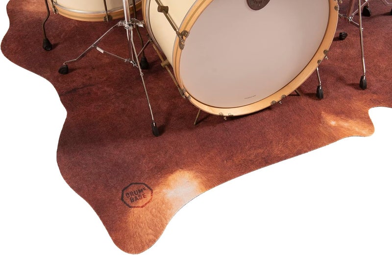 DRUM N BASE DRUMnBASE Vegan Cow Stage/Drum Rug, Non Slip Waterproof Rug for Stage or Studio Use to Reduce Vibrations, Betsy Red Brown, 6 FT X 5.25 FT - Image 4