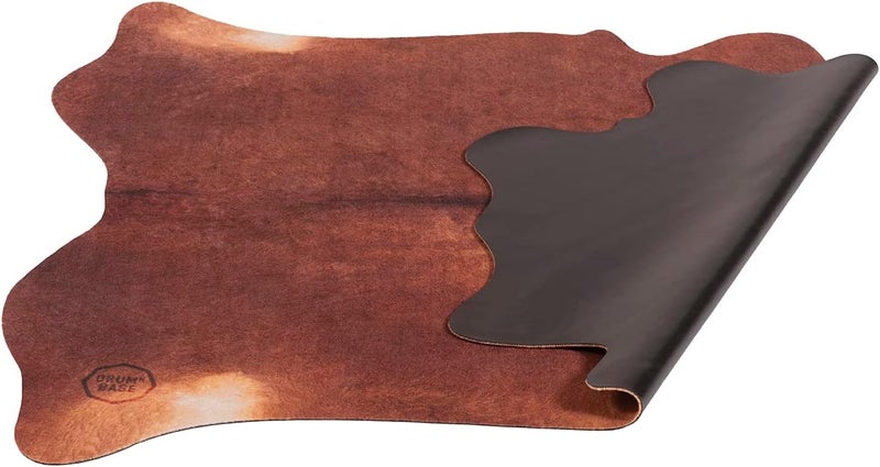DRUM N BASE DRUMnBASE Vegan Cow Stage/Drum Rug, Non Slip Waterproof Rug for Stage or Studio Use to Reduce Vibrations, Betsy Red Brown, 6 FT X 5.25 FT - Image 2