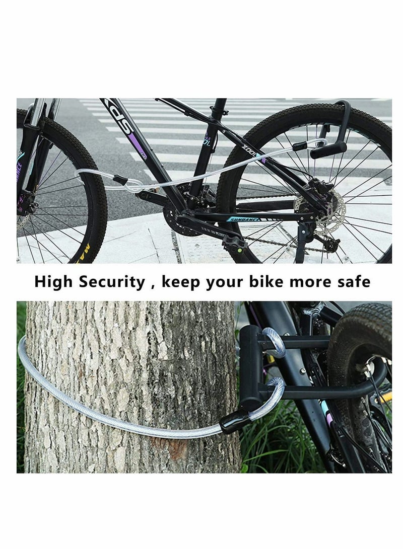KASTWAVE قفل دراجة على شكل حرف U، قفل دراجة عالي الأمان ومتين مع كابل مرن من الفولاذ بطول 4 أقدام/1.2 متر وقوس تثبيت قوي للدراجات الهوائية على الطرق والدراجات الجبلية والدراجات الكهربائية والدراجات القابلة للطي والدراجات النارية - Image 2