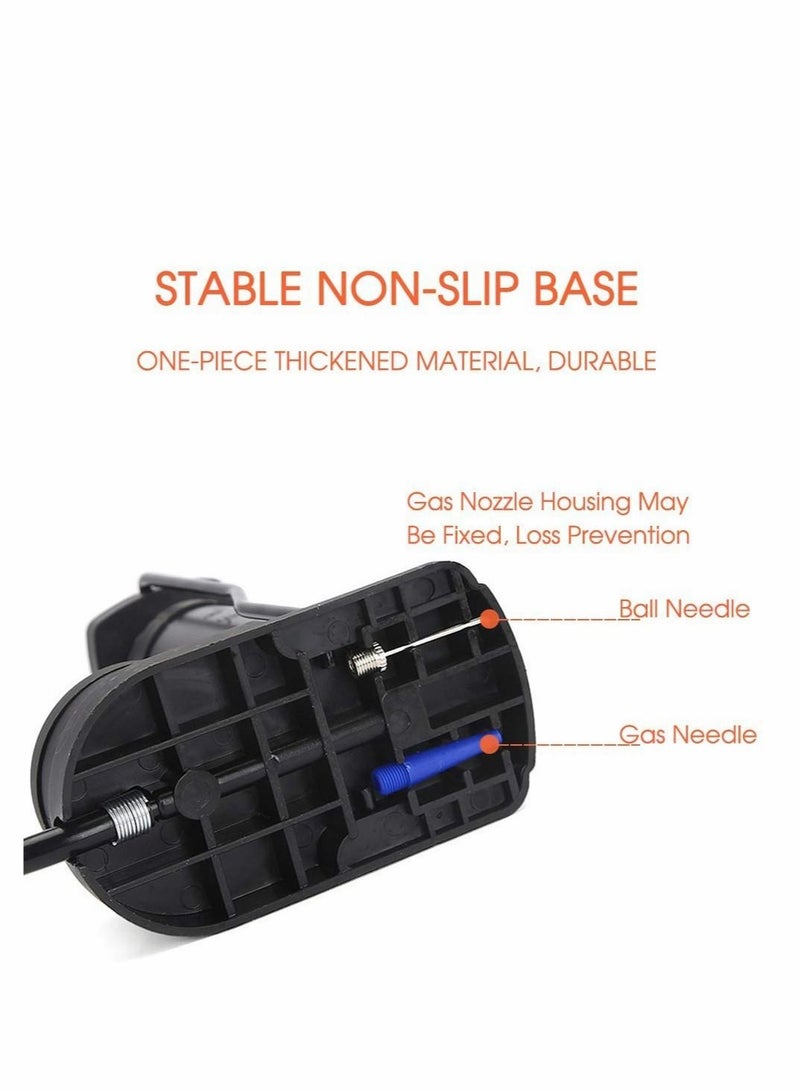 Generic Bike Pump  Pedal Inflator Safety Mini Portable Bicycle Foot Pump with High Pressure Gauge Tire Air Pump Electric Car Motorbike with Gas Ball Needle for all Bike Fits Presta and Schrader Valve (Black)  - Image 4
