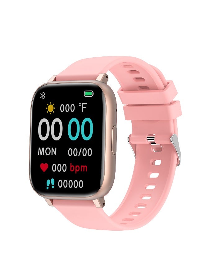 Volynix Smart Watch Korean Brand Business Smart watch, Multiple Language English Arabic, Waterproof Fitness Watch, Bluetooth Calling, Zinc Alloy Vacuum Plating, Heart Rate Monitoring, Smart watch for Men Women, Gift for Girls Boys - Pink - Image 1