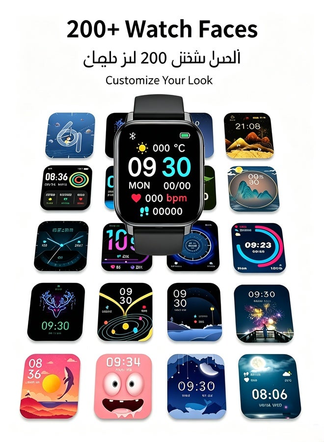 فولينيكس ساعة ذكية للاطفال ساعة ذكية ماركة كورية، متعددة اللغات الإنجليزية والعربية، ساعة لياقة بدنية مقاومة للماء، مكالمات بلوتوث، طلاء فراغ من سبائك الزنك، مراقبة معدل ضربات القلب، ساعة ذكية للرجال والنساء، هدية للبنات والأولاد - وردي - Image 5