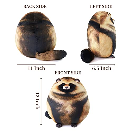 Sew Butiful Raccoon Plush, 12" Raccoon Stuffed Animal, Cute Plushies for Girls, Soft Plush Pillow, Kitten Plush Throw Pillow Doll Big Plush Toy Decoration Doll Gift for Kids,Girls, Boys Birthday Christmas - Image 3