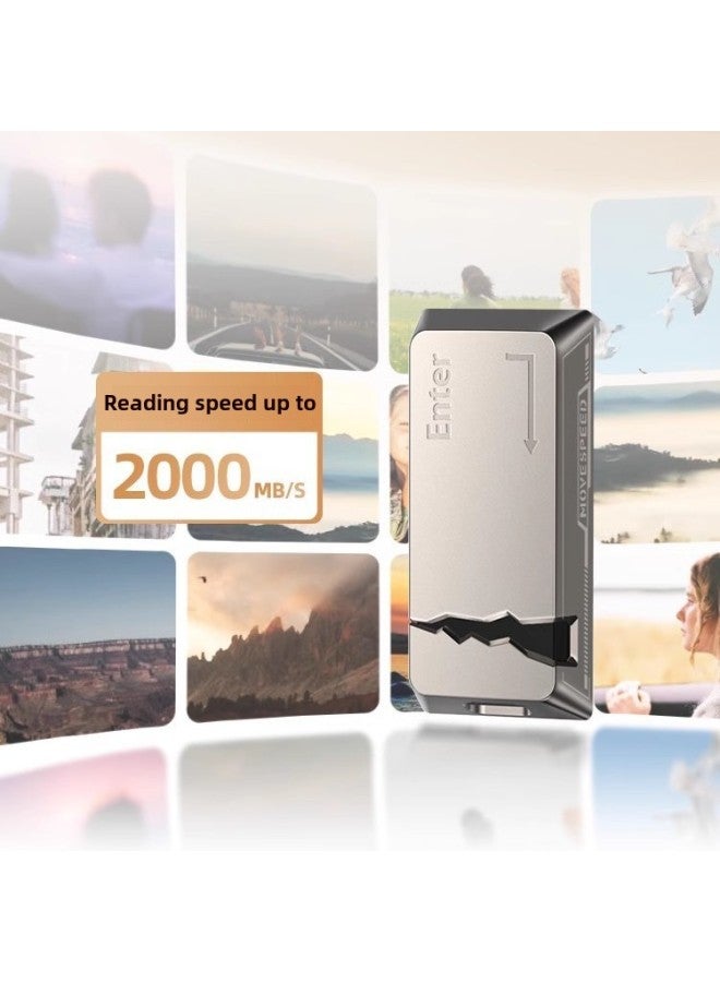 Speed-moving Magnetic Suction Mobile Solid-state Hard Disk High-speed Application IPhone16 Apple 15 Mobile Phone Computer External Hard Disk-Color:Gray 512gb  - Image 4